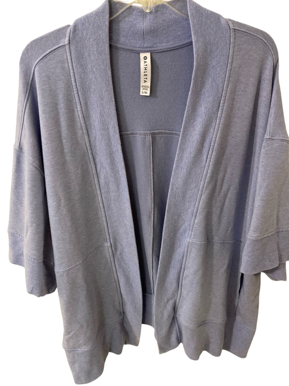 Athleta Lotus Wrap Cardigan - Heather Blue L/XL